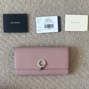 Bulgari Dusty Pink Leather Wallet